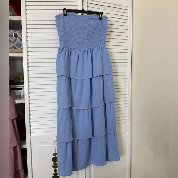 Blue Ruffle Dress - Picture 3 of 4